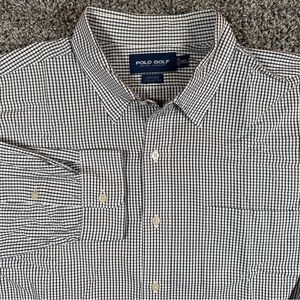 Polo Golf Ralph Lauren Lofting Cotton Black/White Button Up Shirt Size XXL